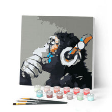 Cargar imagen en el visor de la galería, Mini Pintar por Números 20x20cm con bastidor Mono auricular