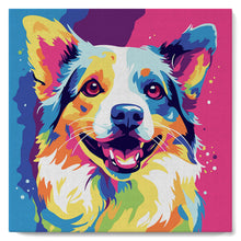 Cargar imagen en el visor de la galería, Mini Pintura por Números 20x20cm con bastidor Arte Pop Abstracto de Perro