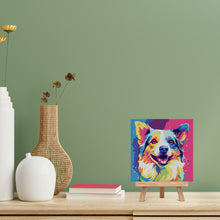 Cargar imagen en el visor de la galería, Mini Pintura por Números 20x20cm con bastidor Arte Pop Abstracto de Perro