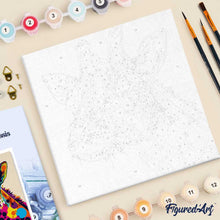 Cargar imagen en el visor de la galería, Mini Pintura por Números 20x20cm con bastidor Arte Pop Abstracto de Jirafa