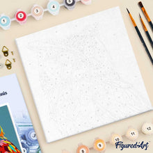 Cargar imagen en el visor de la galería, Mini Pintura por Números 20x20cm con bastidor Arte Pop Abstracto de Búho