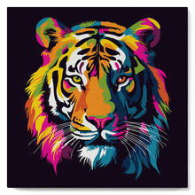 Cargar imagen en el visor de la galería, Mini Pintura por Números 20x20cm con bastidor Arte Pop Abstracto de Tigre