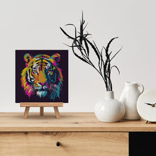 Cargar imagen en el visor de la galería, Mini Pintura por Números 20x20cm con bastidor Arte Pop Abstracto de Tigre