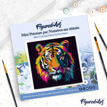 Cargar imagen en el visor de la galería, Mini Pintura por Números 20x20cm con bastidor Arte Pop Abstracto de Tigre