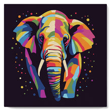 Cargar imagen en el visor de la galería, Mini Pintura por Números 20x20cm con bastidor Arte Pop Abstracto de Elefante