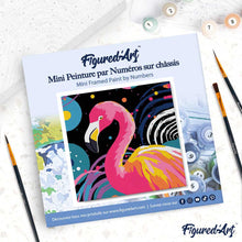 Cargar imagen en el visor de la galería, Mini Pintura por Números 20x20cm con bastidor Arte Pop Abstracto de Flamenco