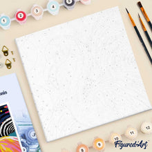 Cargar imagen en el visor de la galería, Mini Pintura por Números 20x20cm con bastidor Arte Pop Abstracto de Flamenco