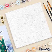 Cargar imagen en el visor de la galería, Mini Pintura por Números 20x20cm con bastidor Tigre de Bengala Tropical