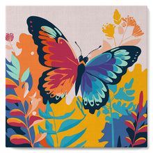 Cargar imagen en el visor de la galería, Mini Pintura por Números 20x20cm con bastidor Mariposa Tropical