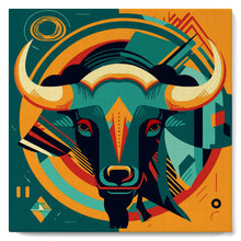 Cargar imagen en el visor de la galería, Mini Pintura por Números 20x20cm con bastidor Toro Art-Deco Abstracto
