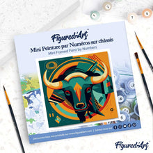 Cargar imagen en el visor de la galería, Mini Pintura por Números 20x20cm con bastidor Toro Art-Deco Abstracto