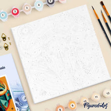 Cargar imagen en el visor de la galería, Mini Pintura por Números 20x20cm con bastidor Toro Art-Deco Abstracto