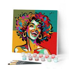 Cargar imagen en el visor de la galería, Mini Pintar por Números 20x20cm con bastidor Latina Vibrante Pop Art