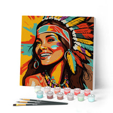 Cargar imagen en el visor de la galería, Mini Pintar por Números 20x20cm con bastidor Nativa Elegante Pop Art