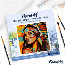 Cargar imagen en el visor de la galería, Mini Pintura por Números 20x20cm con bastidor Nativa Elegante Pop Art