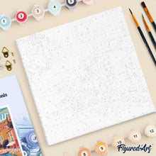 Cargar imagen en el visor de la galería, Mini Pintura por Números 20x20cm con bastidor Póster de Viaje Costa Azul