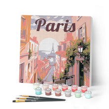 Cargar imagen en el visor de la galería, Mini Pintar por Números 20x20cm con bastidor Póster de Viaje París