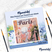 Cargar imagen en el visor de la galería, Mini Pintura por Números 20x20cm con bastidor Póster de Viaje París