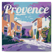 Cargar imagen en el visor de la galería, Mini Pintura por Números 20x20cm con bastidor Póster de Viaje Provenza Primavera
