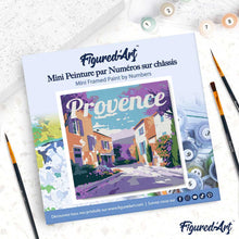 Cargar imagen en el visor de la galería, Mini Pintura por Números 20x20cm con bastidor Póster de Viaje Provenza Primavera