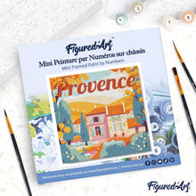 Cargar imagen en el visor de la galería, Mini Pintura por Números 20x20cm con bastidor Póster de Viaje Provenza Otoño