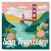Cargar imagen en el visor de la galería, Mini Pintura por Números 20x20cm con bastidor Póster de Viaje San Francisco