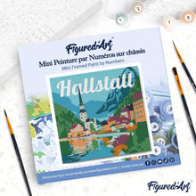 Cargar imagen en el visor de la galería, Mini Pintura por Números 20x20cm con bastidor Póster de Viaje Hallstatt