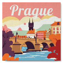Cargar imagen en el visor de la galería, Mini Pintura por Números 20x20cm con bastidor Póster de Viaje Praga