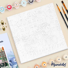 Cargar imagen en el visor de la galería, Mini Pintura por Números 20x20cm con bastidor Póster de Viaje Ámsterdam