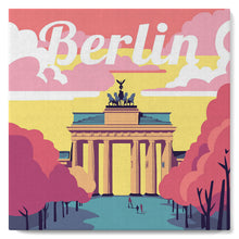 Cargar imagen en el visor de la galería, Mini Pintura por Números 20x20cm con bastidor Póster de Viaje Berlín