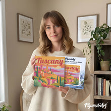 Cargar imagen en el visor de la galería, Mini Pintura por Números 20x20cm con bastidor Póster de Viaje Toscana Primavera