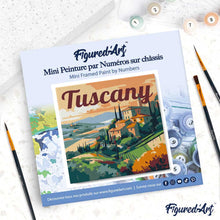 Cargar imagen en el visor de la galería, Mini Pintura por Números 20x20cm con bastidor Póster de Viaje Toscana Verano