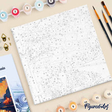 Cargar imagen en el visor de la galería, Mini Pintura por Números 20x20cm con bastidor - Noche Romántica