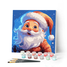 Cargar imagen en el visor de la galería, Mini Pintar por Números 20x20cm con bastidor - Santa Sonriente