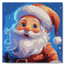 Cargar imagen en el visor de la galería, Mini Pintura por Números 20x20cm con bastidor - Santa Sonriente