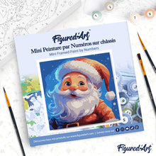 Cargar imagen en el visor de la galería, Mini Pintura por Números 20x20cm con bastidor - Santa Sonriente
