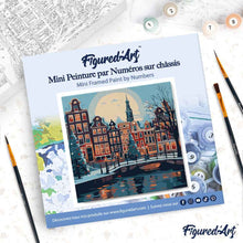 Cargar imagen en el visor de la galería, Mini Pintura por Números 20x20cm con bastidor Navidad en Ámsterdam