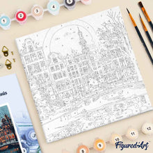 Cargar imagen en el visor de la galería, Mini Pintura por Números 20x20cm con bastidor Navidad en Ámsterdam