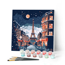 Cargar imagen en el visor de la galería, Mini Pintar por Números 20x20cm con bastidor Navidad en París