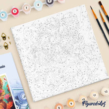Cargar imagen en el visor de la galería, Mini Pintura por Números 20x20cm con bastidor - Cachorro de león de fantasía y flores