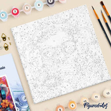 Cargar imagen en el visor de la galería, Mini Pintura por Números 20x20cm con bastidor - Koala de fantasía y flores