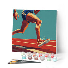 Cargar imagen en el visor de la galería, Mini Pintar por Números 20x20cm con bastidor - Póster Deportivo de Atletismo