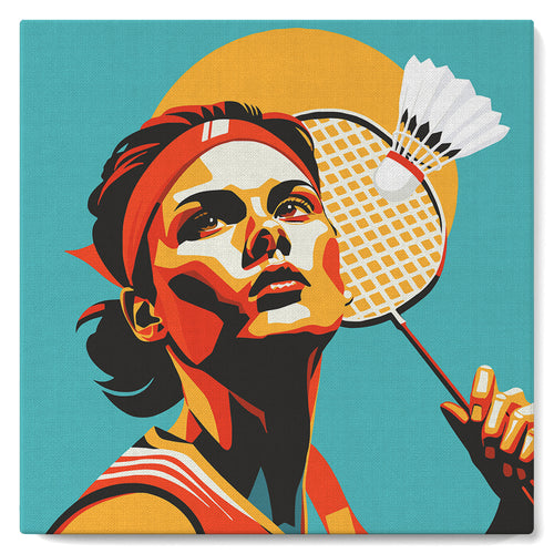 Mini Pintar por Números 20x20cm con bastidor - Póster Deportivo de Bádminton