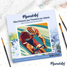 Cargar imagen en el visor de la galería, Mini Pintura por Números 20x20cm con bastidor - Póster Deportivo de Ciclismo