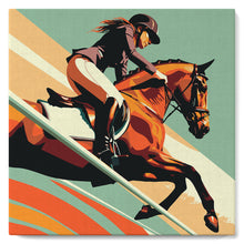 Cargar imagen en el visor de la galería, Mini Pintura por Números 20x20cm con bastidor - Póster Deportivo de Equitación