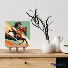 Cargar imagen en el visor de la galería, Mini Pintura por Números 20x20cm con bastidor - Póster Deportivo de Equitación