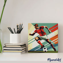Cargar imagen en el visor de la galería, Mini Pintura por Números 20x20cm con bastidor - Póster Deportivo de Fútbol