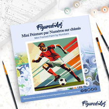 Cargar imagen en el visor de la galería, Mini Pintura por Números 20x20cm con bastidor - Póster Deportivo de Fútbol