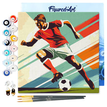 Cargar imagen en el visor de la galería, Mini Pintura por Números 20x20cm con bastidor - Póster Deportivo de Fútbol