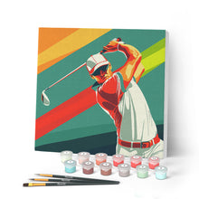 Cargar imagen en el visor de la galería, Mini Pintar por Números 20x20cm con bastidor - Póster Deportivo de Golf